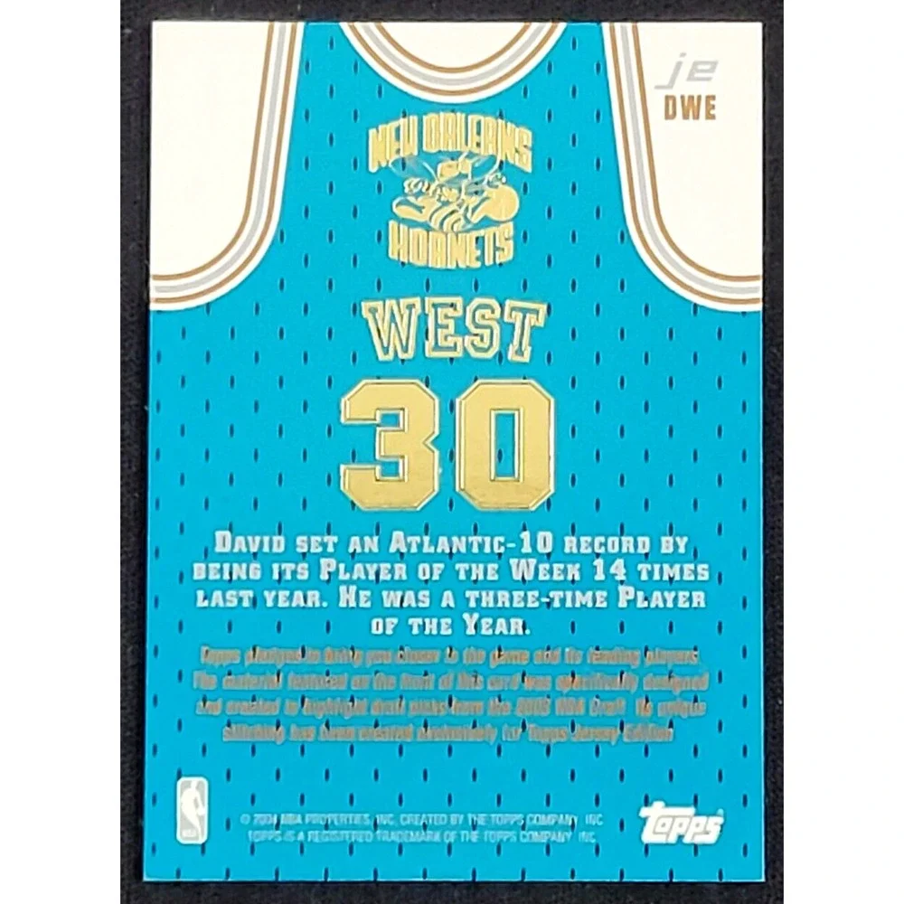 2003-04‎ TOPPS JERSEY EDITION DAVID WEST ROOKIE CARD
